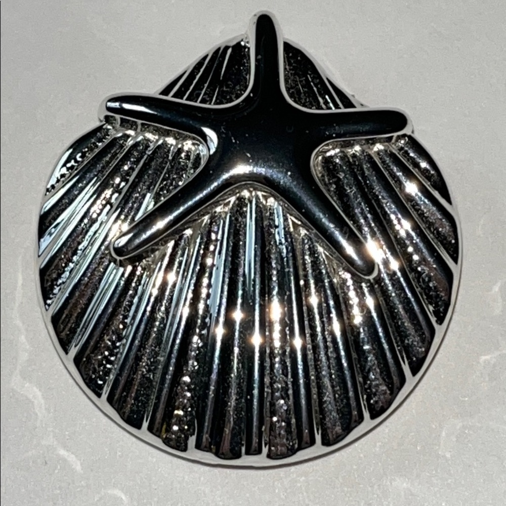 Vintage Brooch Pendant Signed "Best" Beach Clamshell Starfish